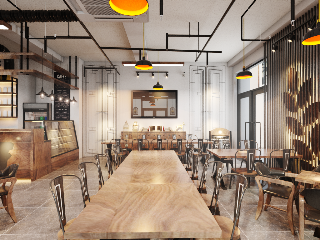 thiết kế nội thất Cafe tại Hồ Chí Minh THIẾT KẾ QUÁN CAFE- VINHOMES CENTRAL PARK 4 1534151686
